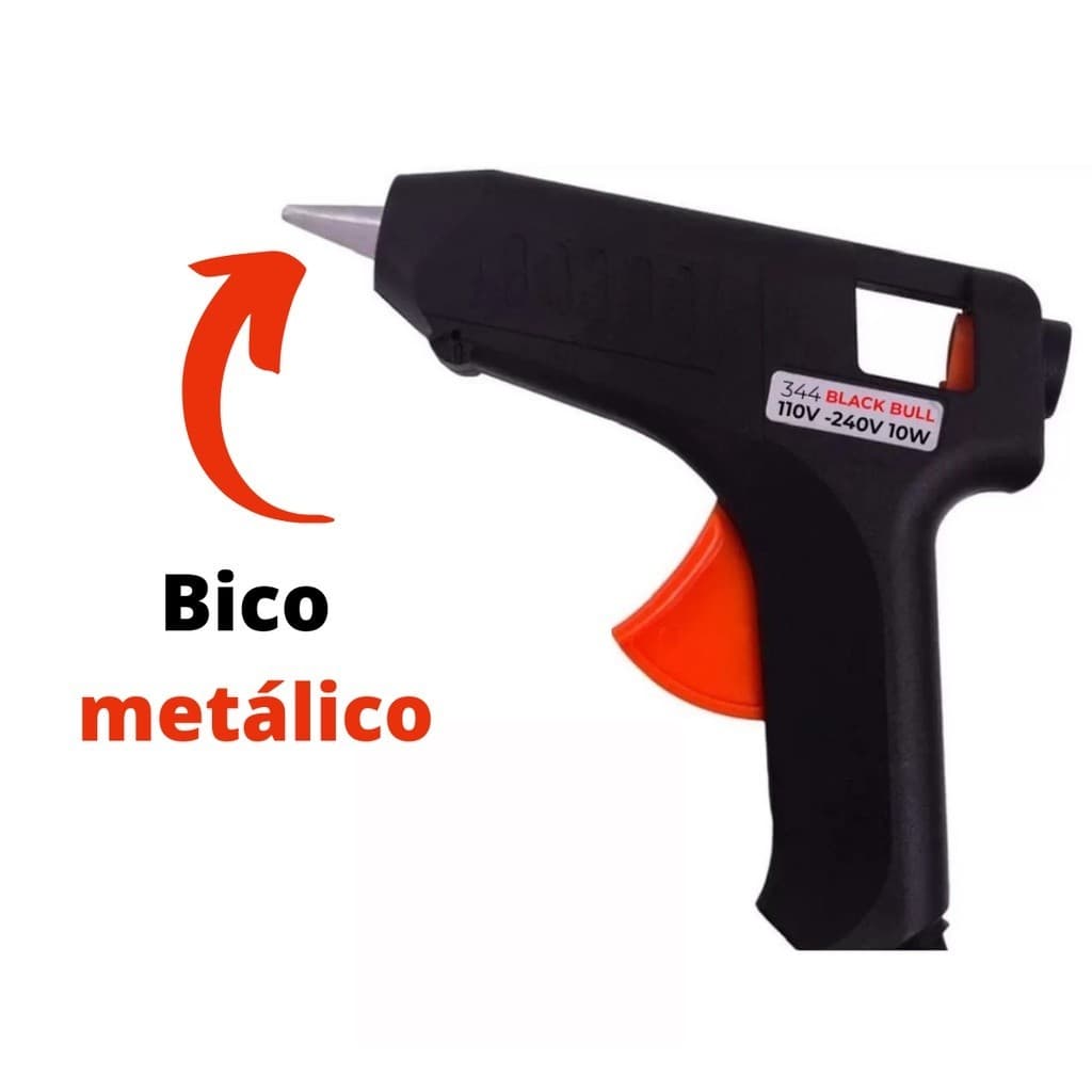 Pistola De Cola Quente 10w Bivolt Profissional c/ 05 bastões de cola.