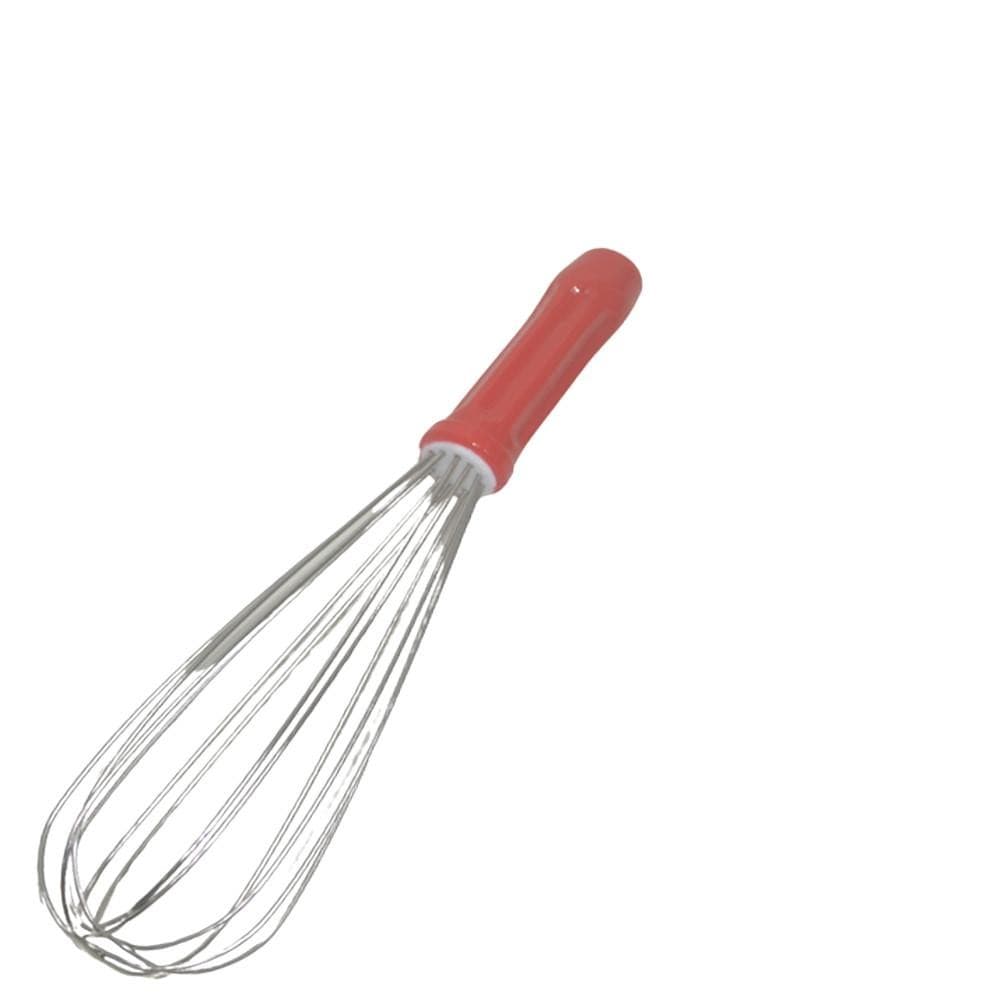 Batedor de Ovos (Fuet) de Aço Inox Vermelho 25x7cm  Solrac (01 unidade)