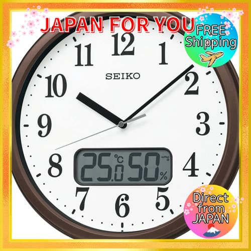Relógio de parede Seiko, analógico, rádio, temperatura, umidade