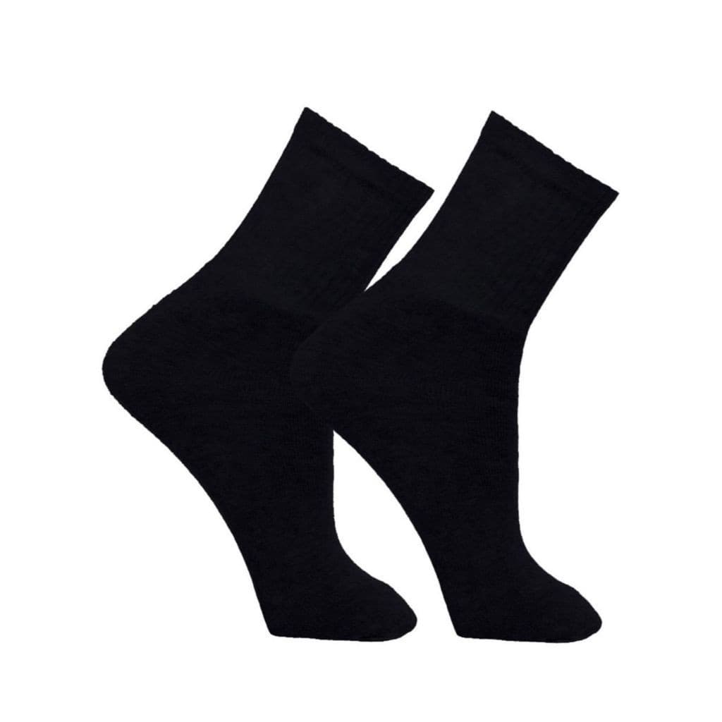 Kit 12  Pares Meias Cano Longo 75% de Algodão Preta Branca Masculina Feminina