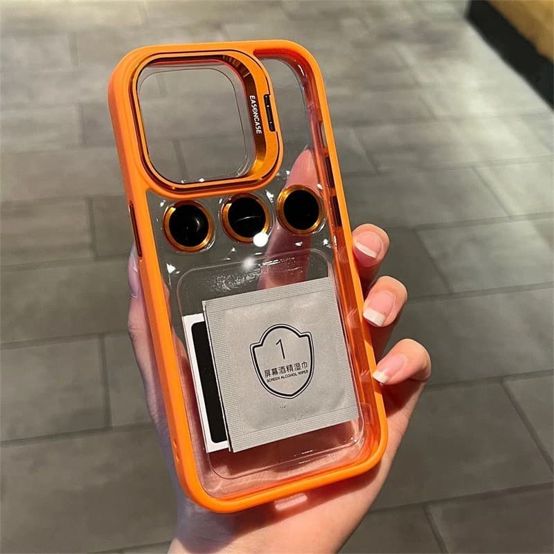 Acrílico HD De Luxo Com Lente Capa Completa Compatível iPhone 11 12 13 14 15 16 Pro Max Plus Borda Macia À Prova De Choq