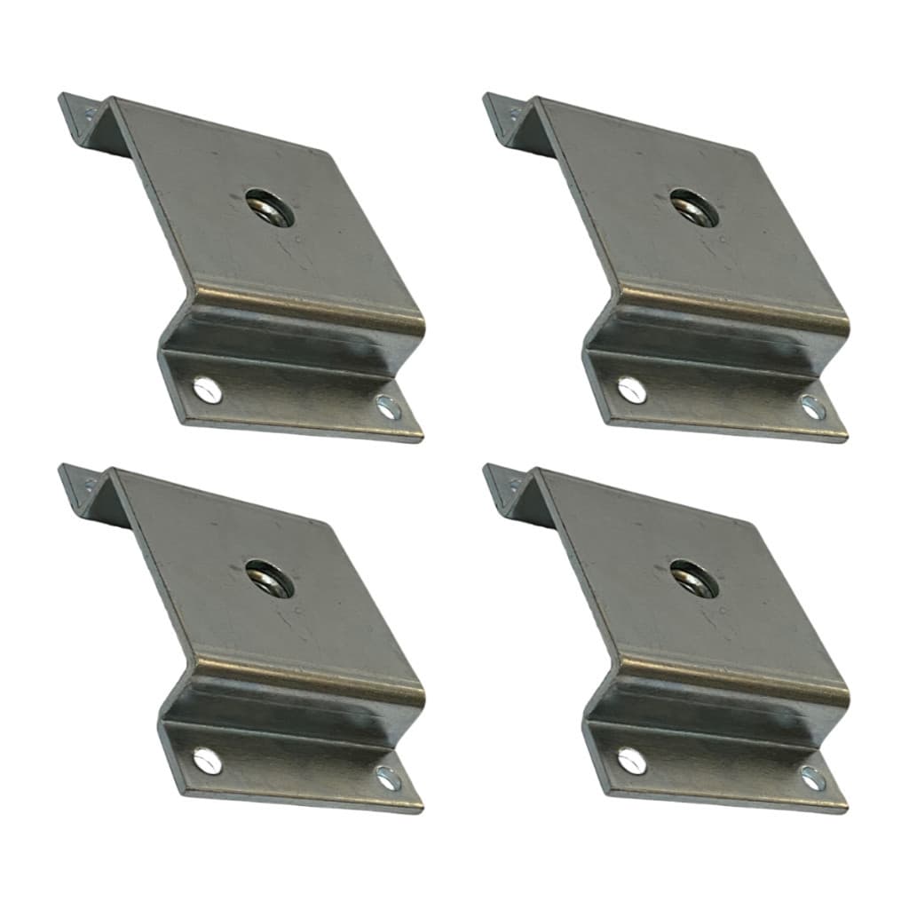 Kit 4 Chapinhas Chapa Reta Fixação Base Metal De Aço Pé Móveis Mesas