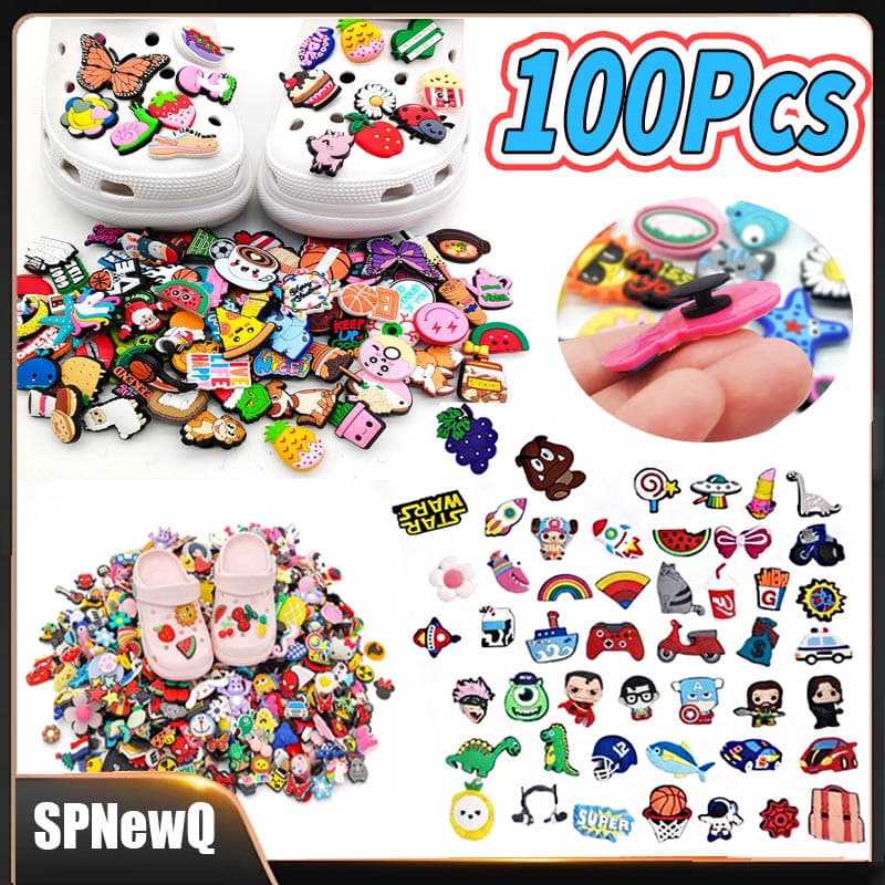 100pcs Conjunto Decoração Design Sapato Fivela Dos Desenhos Animados  Fivela De Sapatos De Bricolage Acessórios Pino