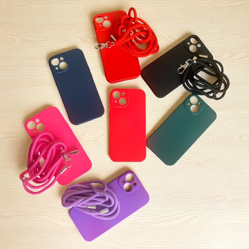 Capa de Celular com Cordão para iPhone 11 a 16 pro Max Colorido | Proteção + Estilo Envio Imediato