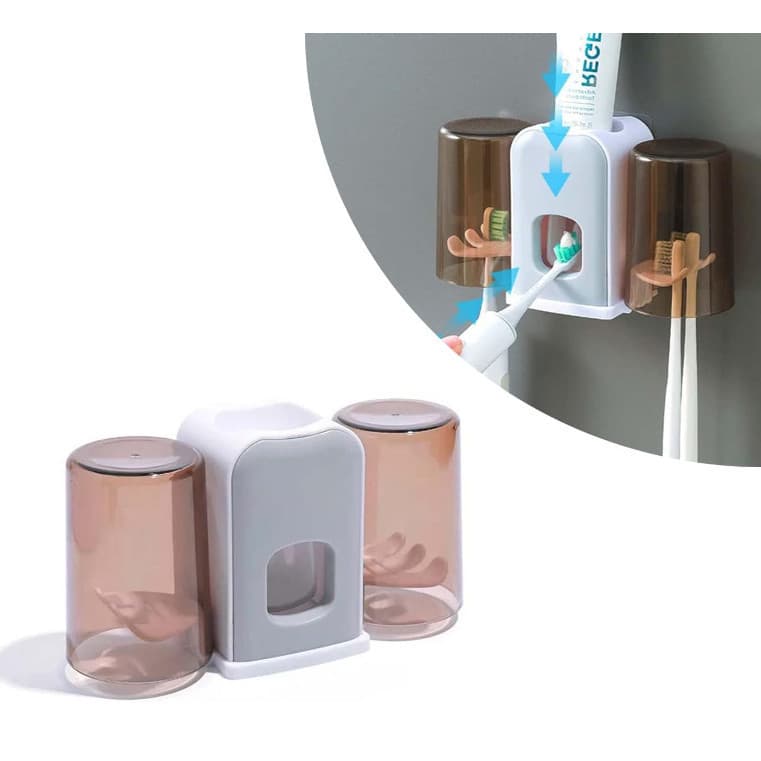 Aplicador De Creme Dental Suporte Escovas Dispenser Banheiro