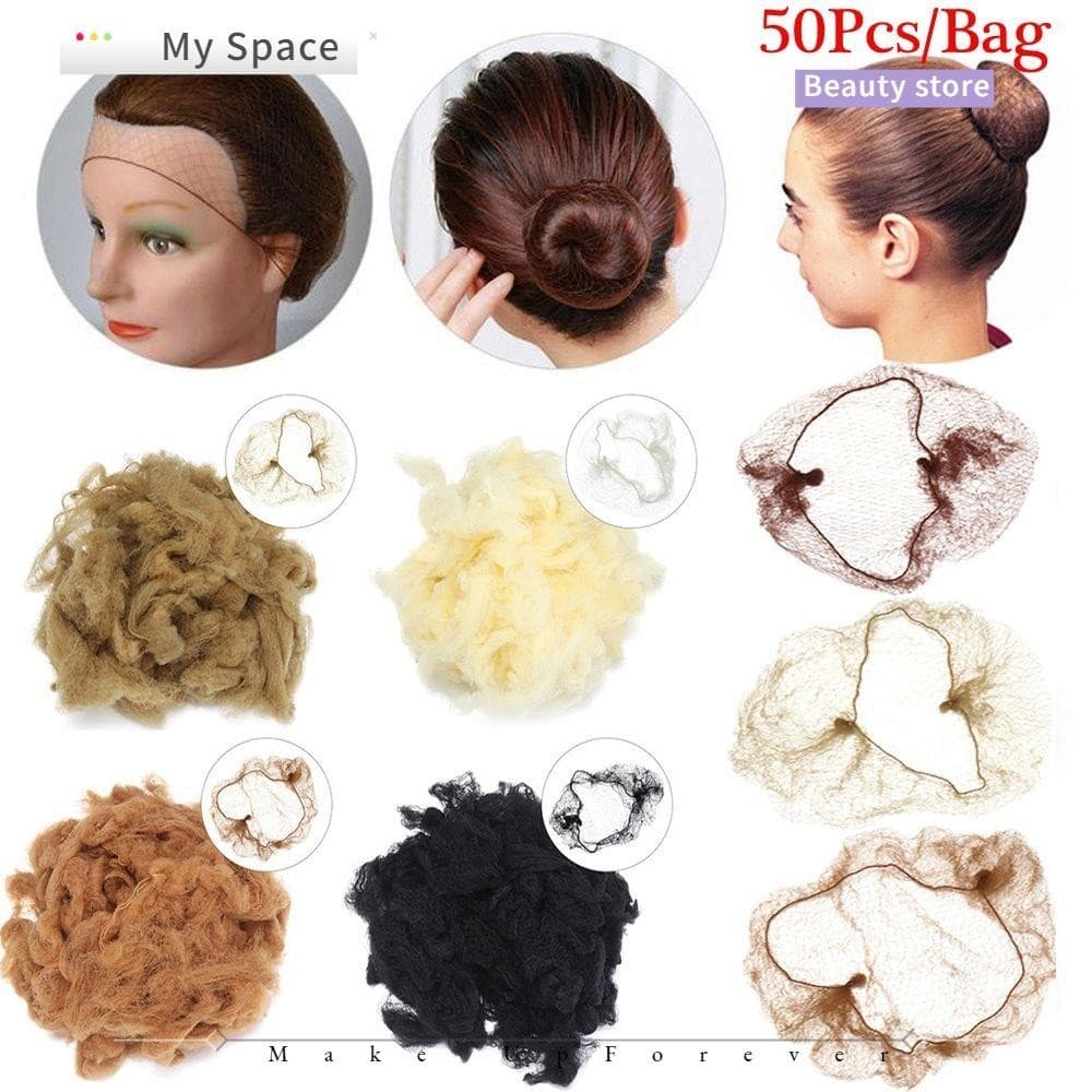 Espaço 50 Pcs Rede De Cabelo Invisível Borda Elástica Ferramenta De Estilo Acessórios Para Ballet Snood