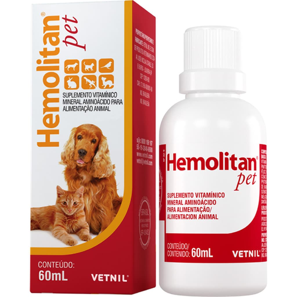 Hemolitan Pet Gotas Vetnil Suplemento Vitamínico - 60 mL