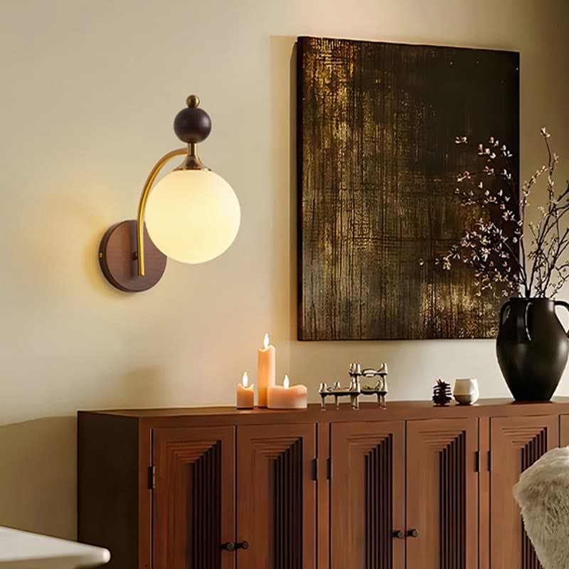 Estilo Chinês Pastoral Estudo Lâmpada De Parede Vidro Madeira Ferro Quarto Cabeceira Led Corredor Sala Estar Decorativa