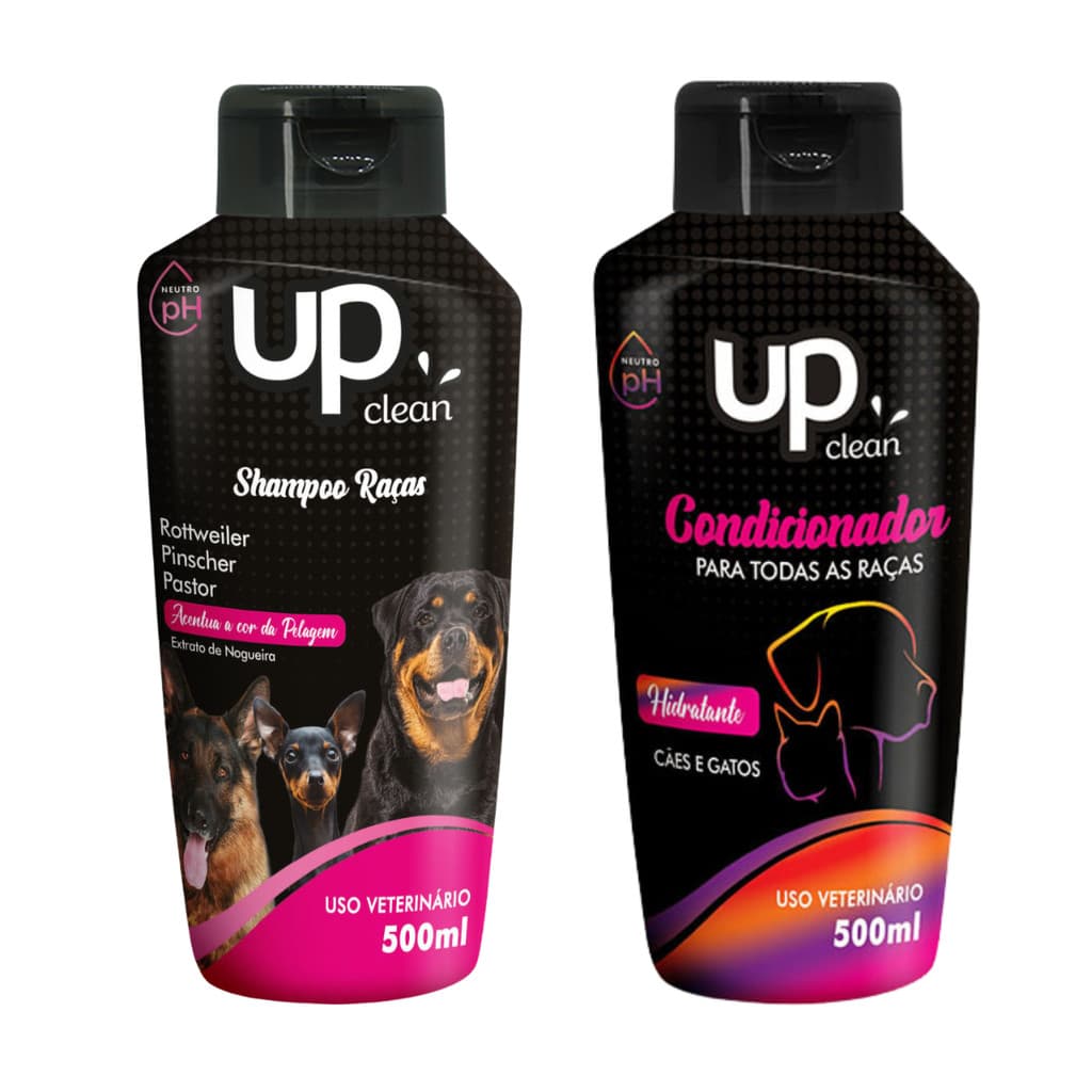 Kit Shampoo Condicionador 500ml Rottweiler Pinscher Pastor