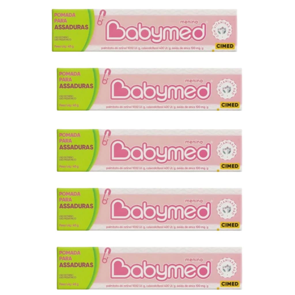 Pomada Para Assaduras Babymed Rosa Kit 5 x 45G