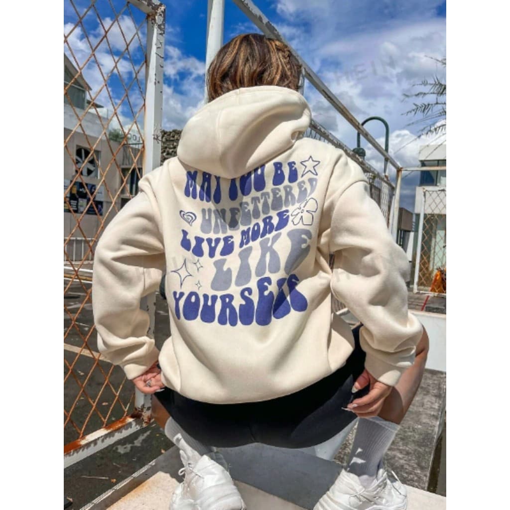 Blusa de Moletom Feminino Streetwear tumblr Blusa De Frio Premium Bege Casaco Algodão