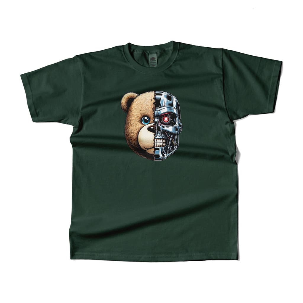 Camisa Camiseta Unissex Bear Robot Algodão 30.1