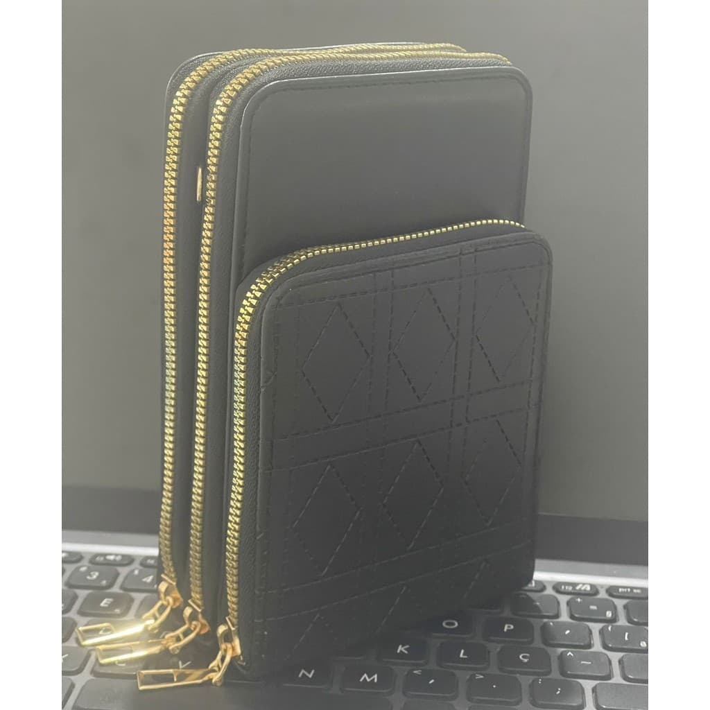 Bolsa transversal feminina moda feminina trabalho social porta celular com 3 divisorias