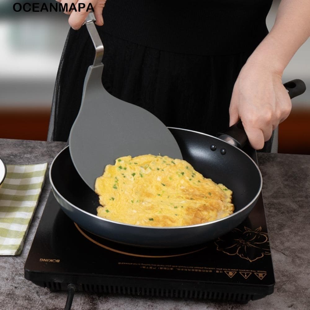 Turner De Pizza OCEANMAPA , Espátula De Panqueca Com Cabo Anti-Escaldante De Cabeça Semicircular , Resistente Ao Calor