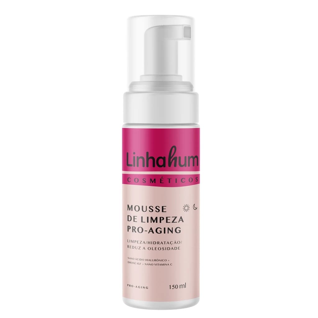 Espuma Facial Pro Aging com Ácido Hialurônico Limpeza Suave e Efeito Lifting 150ml