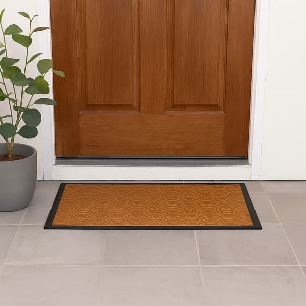 Tapete De Porta De Entrada Capacho Fenice Texturas 70x40cm Uzoo Escamas Bege