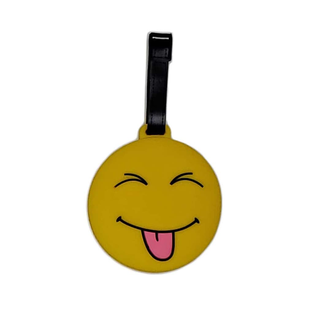 Tag Identificador de Bagagem para Malas de Viagem Smile mostrando Lingua