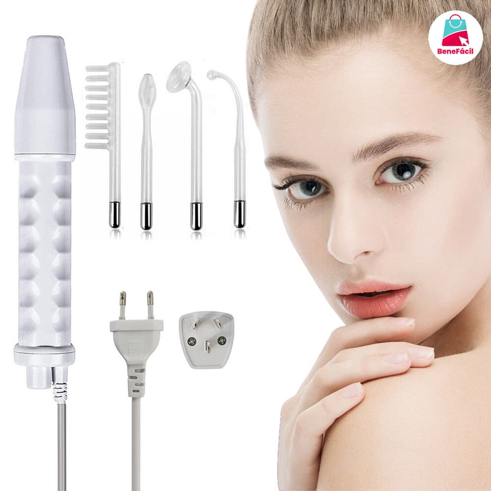 Eletrodo de alta frequência de tubo fino, portátil, para uso facial e capilar, com 4 unidades