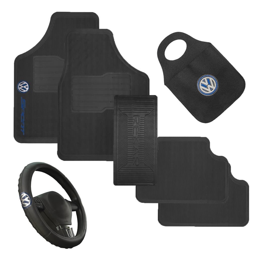 Jogo Tapete Automotivo Carro Volkswagen + Capa Volante + Lixinho Personalizada VW