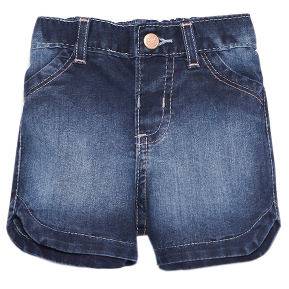 Shorts Bebê Look Jeans Basic Jeans