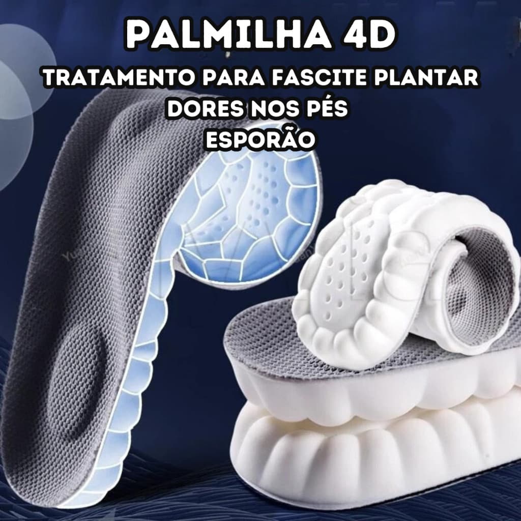 Nova palmilha esportiva 4D Super Soft Palmilha de corrida arco Inserção ortopédica