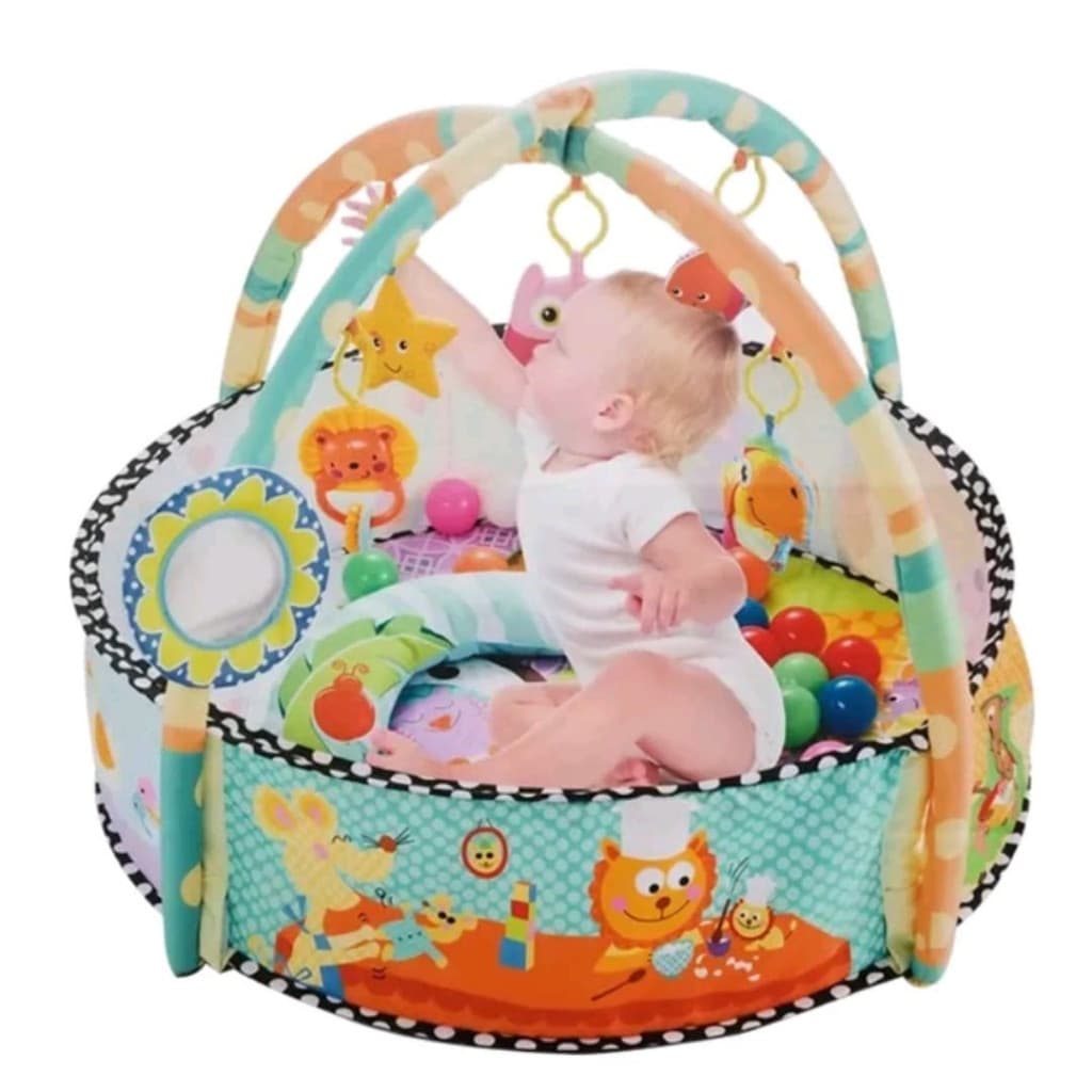 Tapete Para Brincar Atividades Infantil Piscina De Bolinhas 3 Em 1 Colorido Crianças Bebês