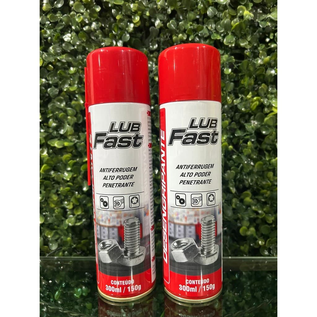 KIT COM 2 Desengripante Lubrificante Spray Lub Fast  300ml
