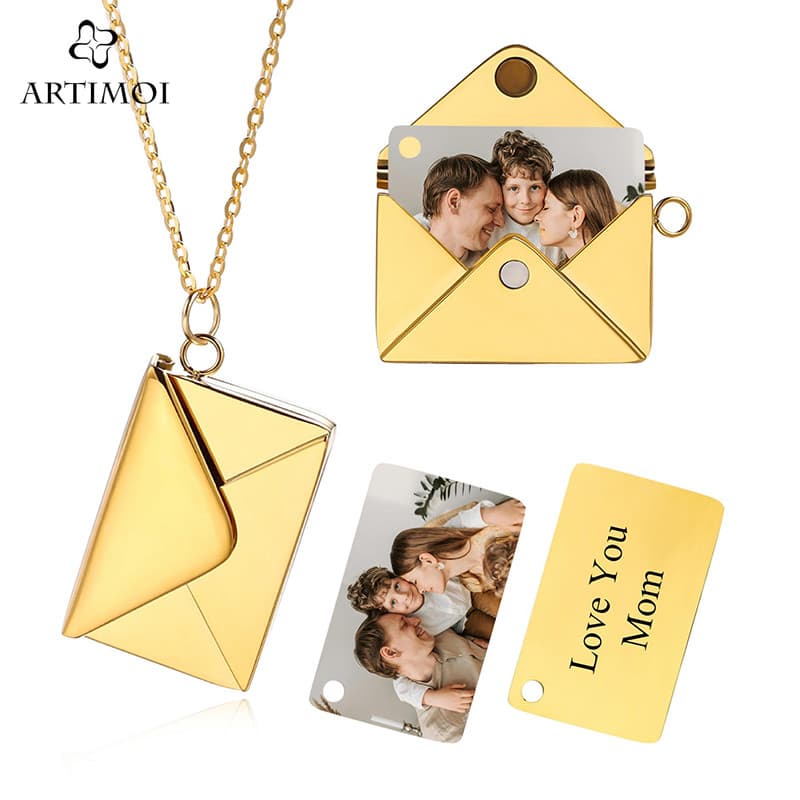 Colares Com Imagem Personalizada , Foto E Texto , Envelope , Medalhão , Colar , Pingente , Presente