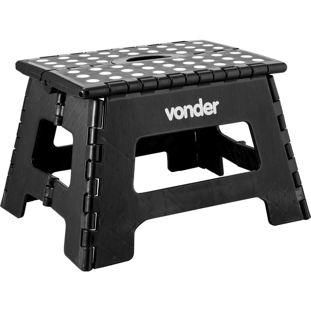 Banqueta Plástica Dobrável Altura 220 mm Preta Vonder