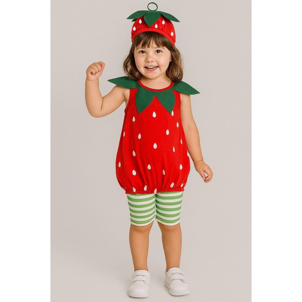 Conjunto Fantasia Infantil Feminino Morango