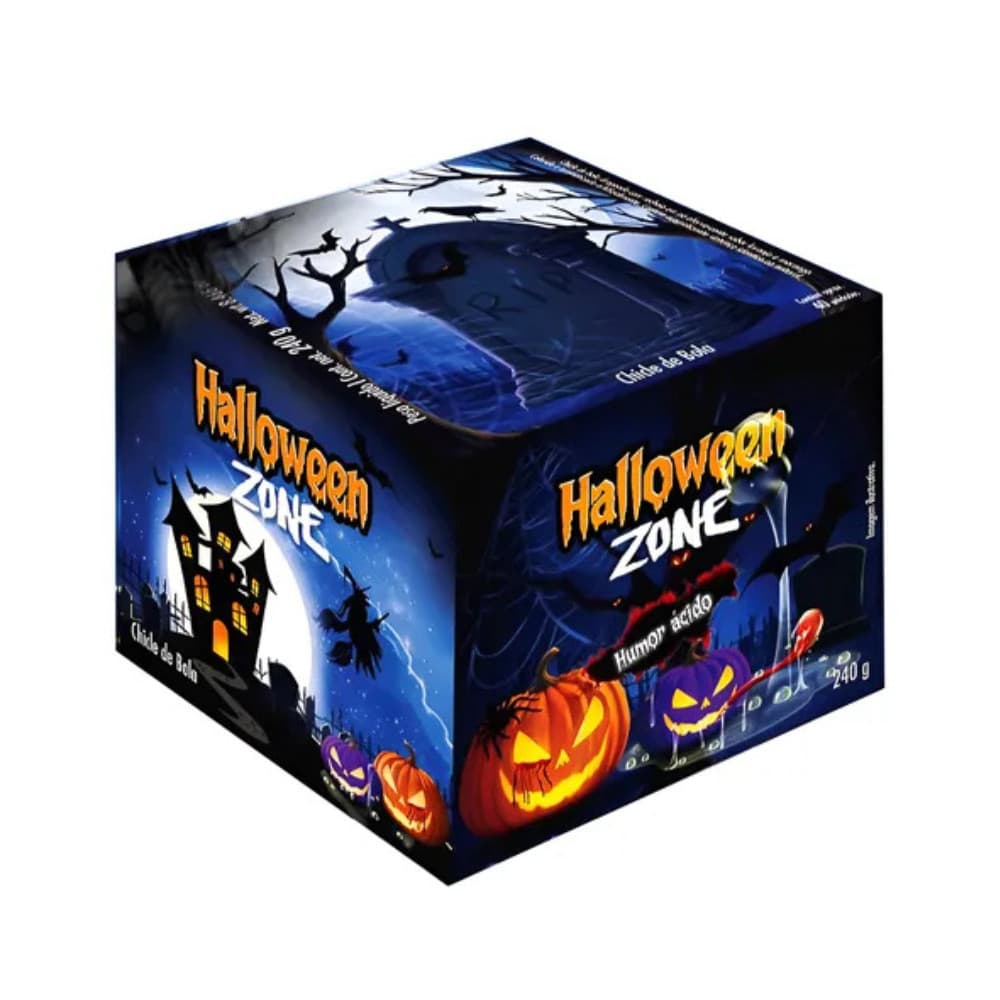 Caixa Chiclete Halloween Zone Com 40 unidade Sabor Morango