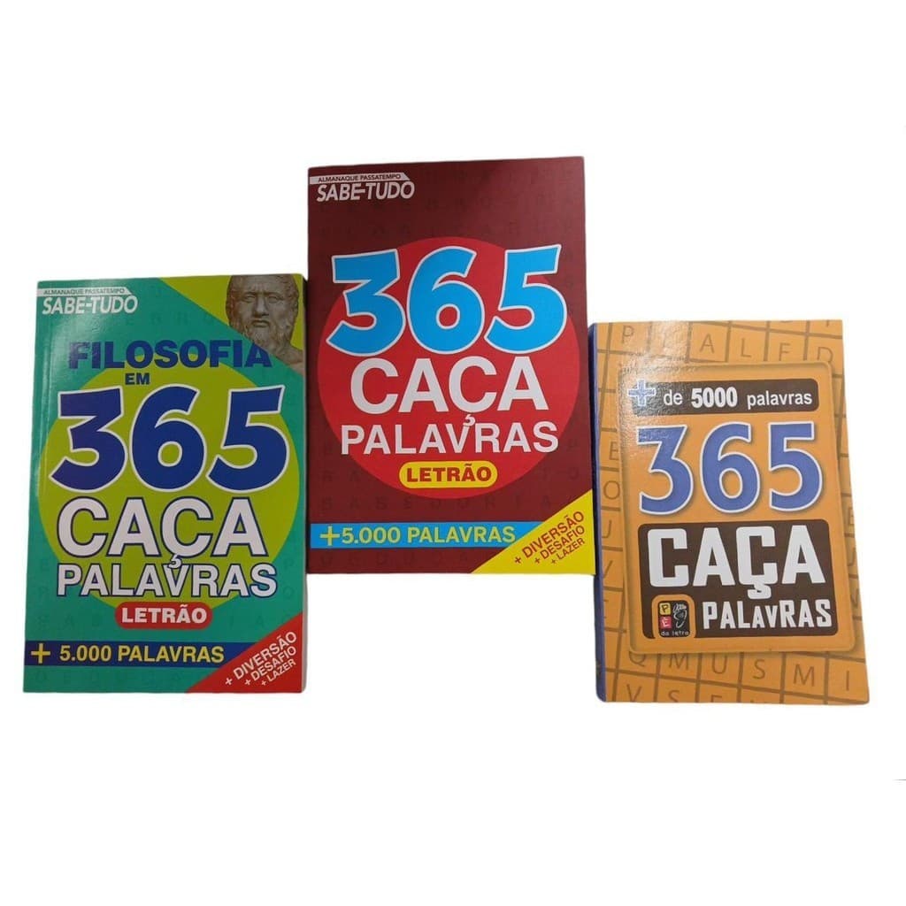 Kit 3 caça-palavras diferentes/ Letras Grandes