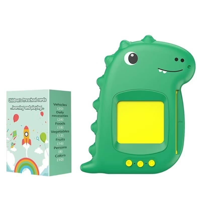 Brinquedo Card Infantil Cartão Fala Inglês Português Dino Apraxia Autismo Alfabetização 224 Palavras
