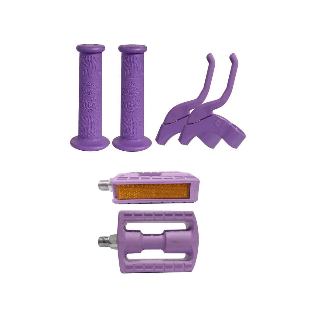 Kit Manopla Manete E Pedal Bicicleta Aro 16