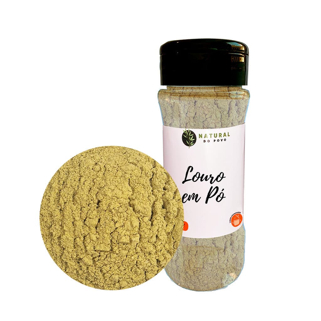 Louro em Pó Tempero 100% Natural Sabor Autêntico Pote com Dosador 50g