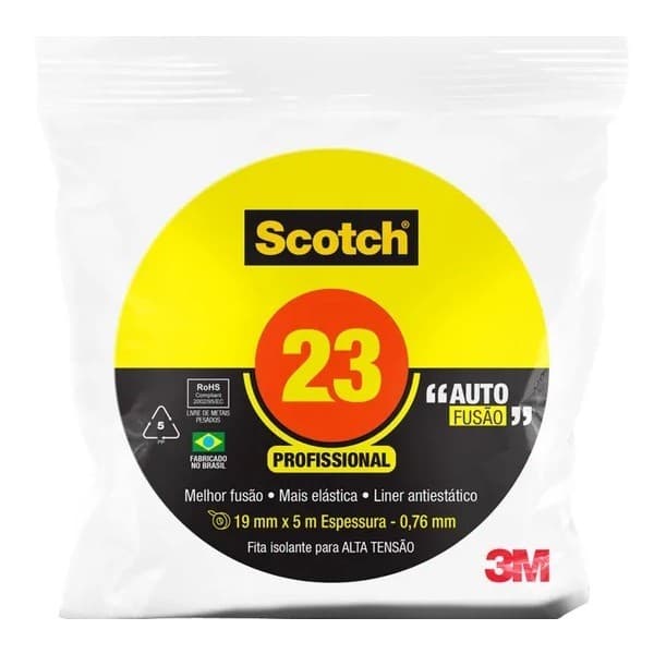 Fita Isolante de Autofusao 3M SCOTCH 23 19MM X 5M