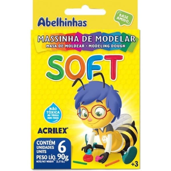 Massa de Modelar Soft 6 Cores Base de Amido