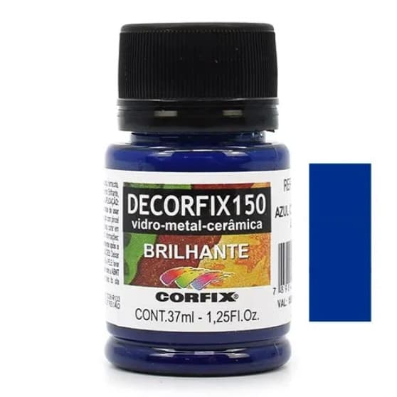Tinta Decorfix 150 Brilhante Corfix - 436 Azul Cyan (37 ml)