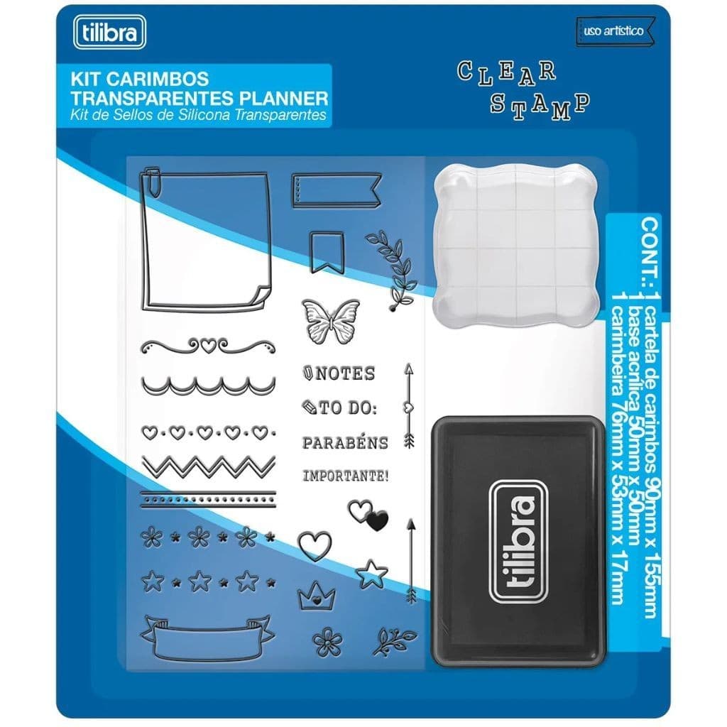 Kit Carimbo Transparente Planner