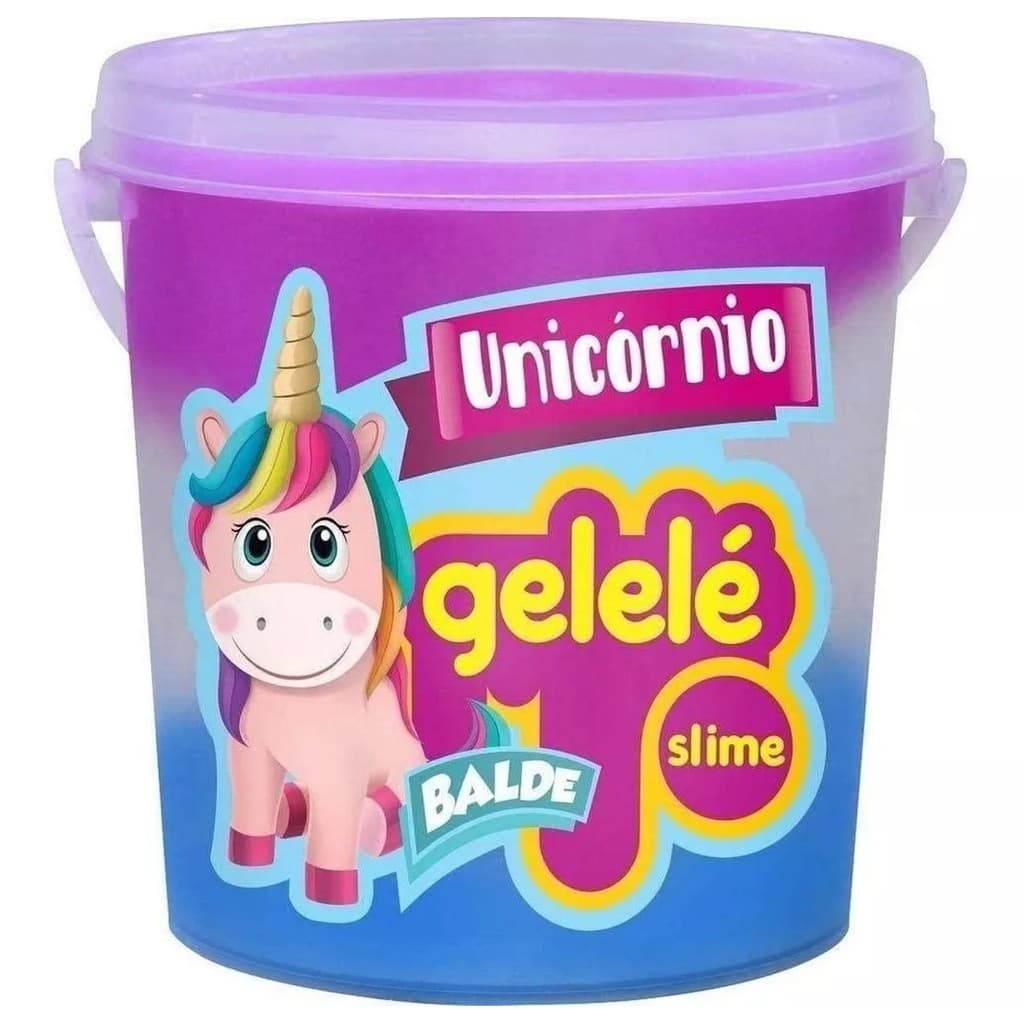 Slime Gelele 1 Balde Slime Unicornio 3 Cores Slime 457g