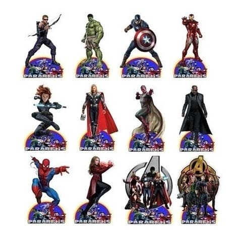 Decoração De Festa Vingadores Novo  - 10 Displays De 30cm