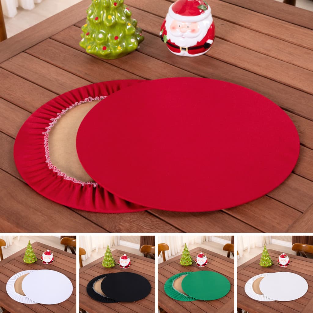Kit 8 Capa de Sousplat Natal + Base MDF Mesa Posta Natalina
