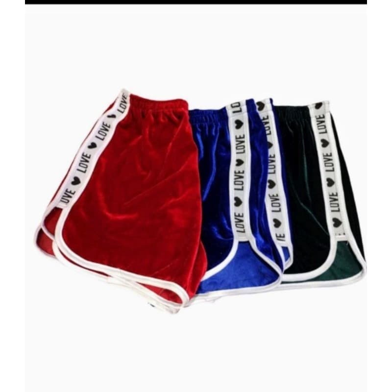 KITS 5 Shorts Femininos de Veludo – Do P ao GG (LOVE)