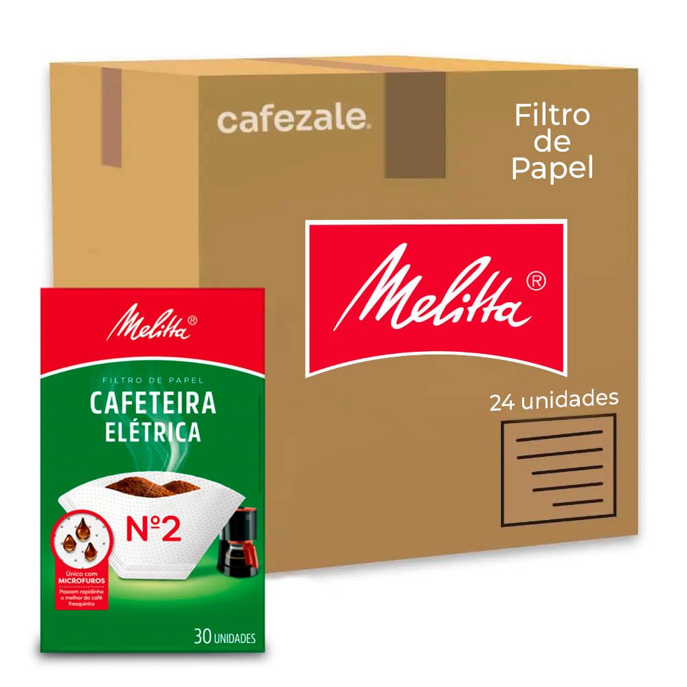 Filtro d Papel Melitta Cafeteira Elétrica Nº2 Kit 24 Pacotes