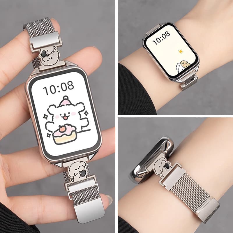 NiSTAR Moda Pulseira Magnética Milanesa De metal De Luxo Para Xiaomi Band 9Pro 8Pro/Redmi watch 5 4,14MM 18MM 20MM 22MM