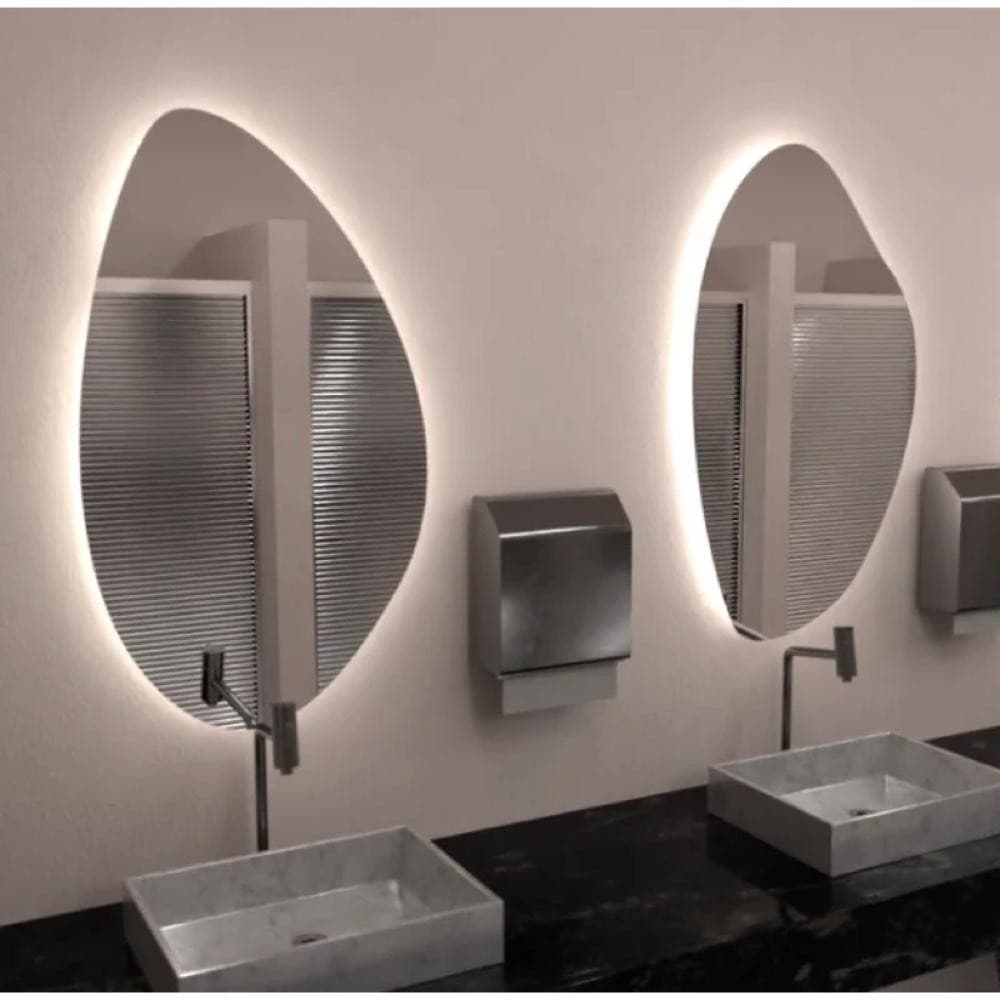 Kit 2 Espelhos de Parede LED Lavabo Decorativo 60x40 Bivolt 55