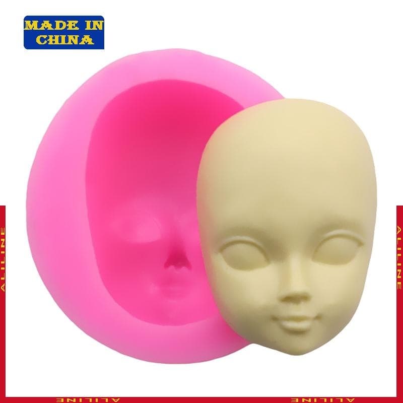 Grade Silicone Bebê Rosto Menina Para Forma Cabeça Molde Chocolate Fondant