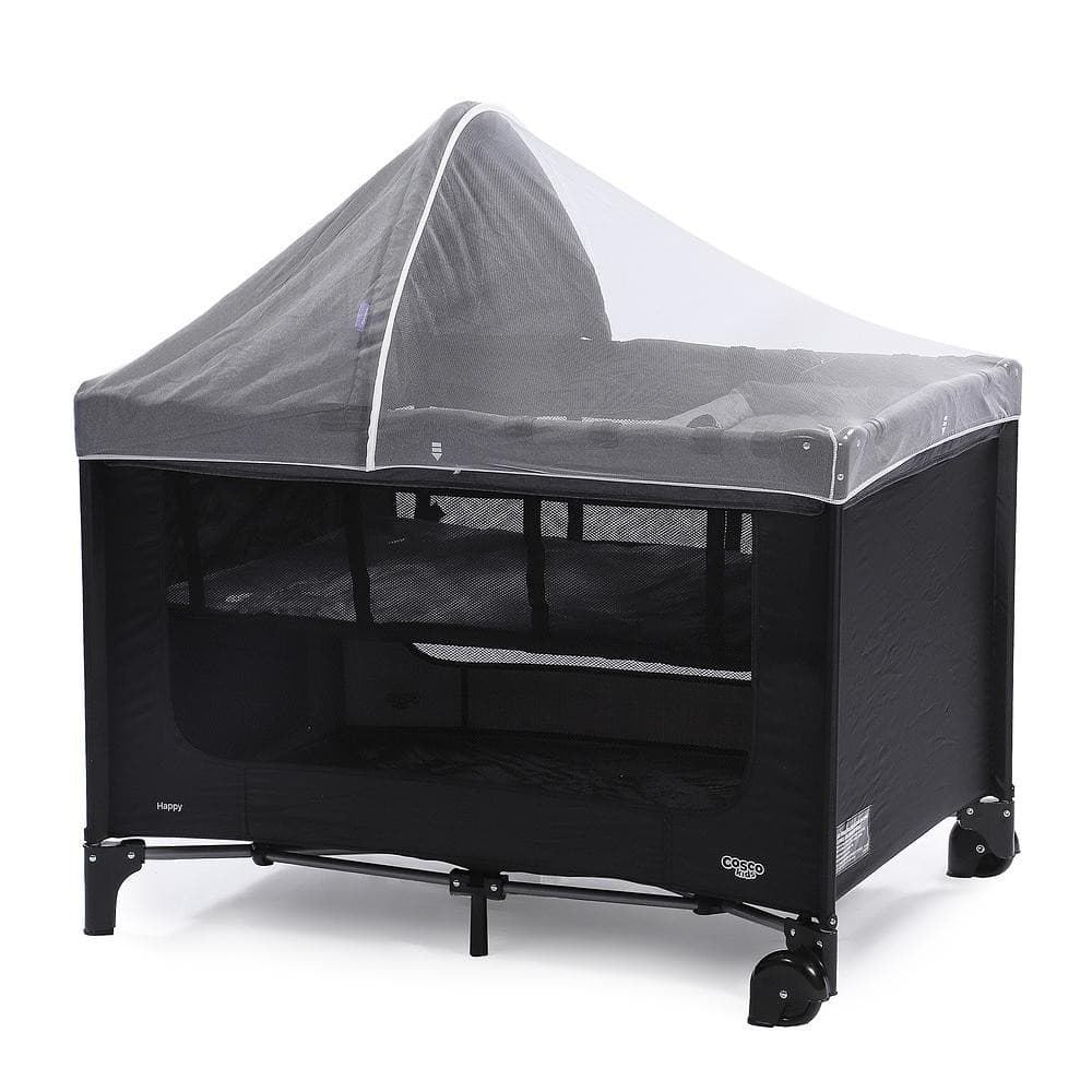 Berço Portátil Cosco kids Happy Com Mosquiteiro e Trocador 0-15kg Preto