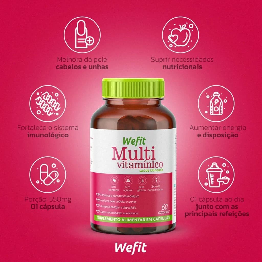 Multivitamínico A-Z 60 Cápsulas Energia Imunidade Wefit
