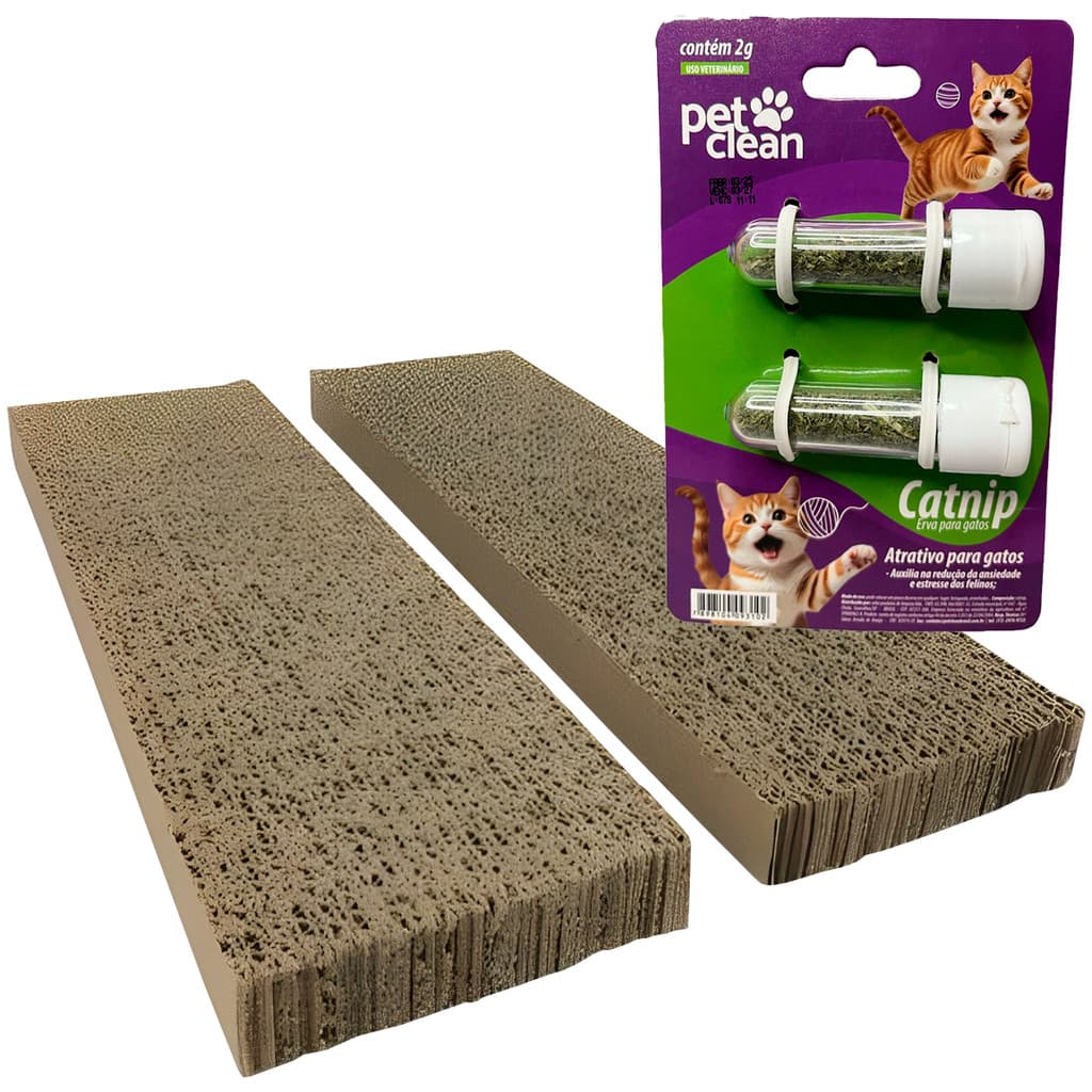 Refil Arranhador Papelão Ondulado Gato Gatinho + Catnip Erva Natural Gato Atrativo Pet Clean